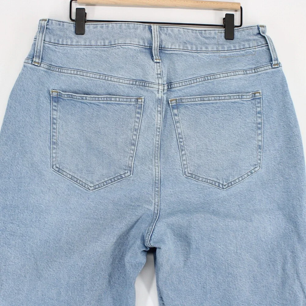 J. Crew Curvy Slim-wide Jeans Womens 33 Blue High Rise Wide Leg Stretch
